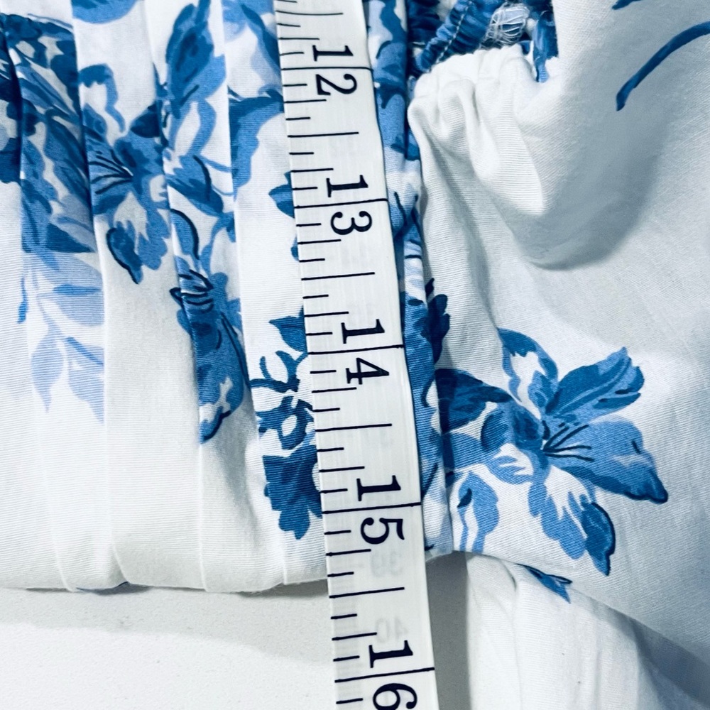 Abercrombie & Fitch Blue and White Floral Puff-Sleeve Mini Dress - Picture 10 of 14